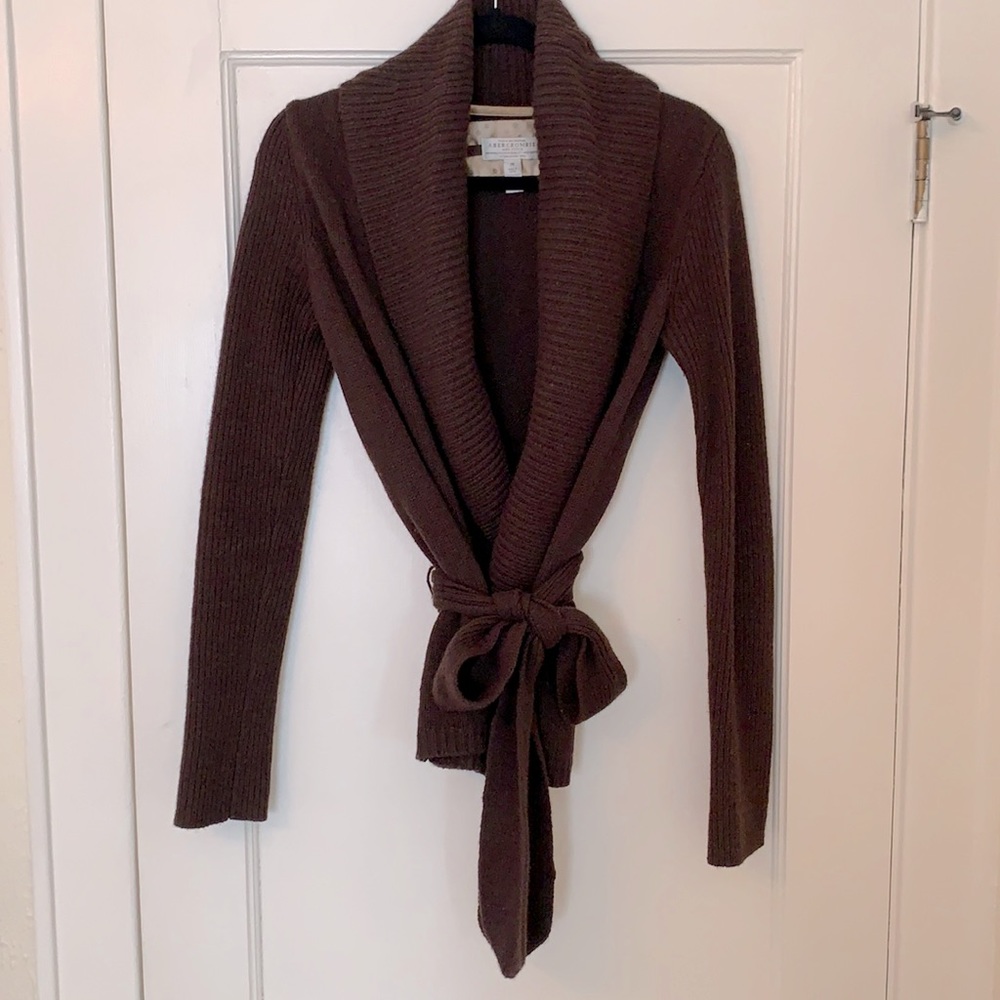 Abercrombie & Fitch Brown Wool Cardigan
